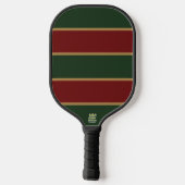 Klassieke Kerst Groen en Rood met Gouden Trim Pickleball Paddle (Achterkant)