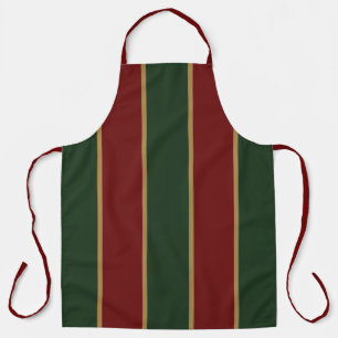Klassieke Kerst Groen en Rood met Gouden Trim Schort