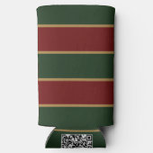 Klassieke Kerst Groen en Rood met Gouden Trim Seltzer Blikjeskoeler (Achterkant)