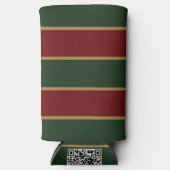 Klassieke Kerst Groen en Rood met Gouden Trim Seltzer Blikjeskoeler (Voorkant)