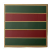 Klassieke Kerst Groen en Rood met Gouden Trim Tegeltje (Voorkant)