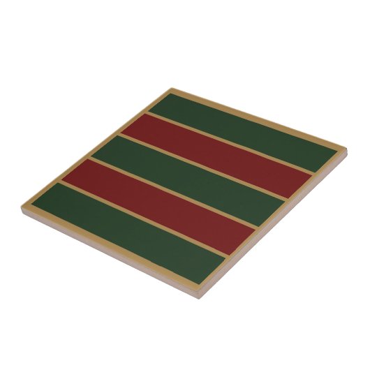 Klassieke Kerst Groen en Rood met Gouden Trim Tegeltje (Zijkant)