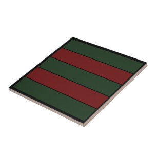 Klassieke Kerst Groen En Rood Strepen  Tegeltje