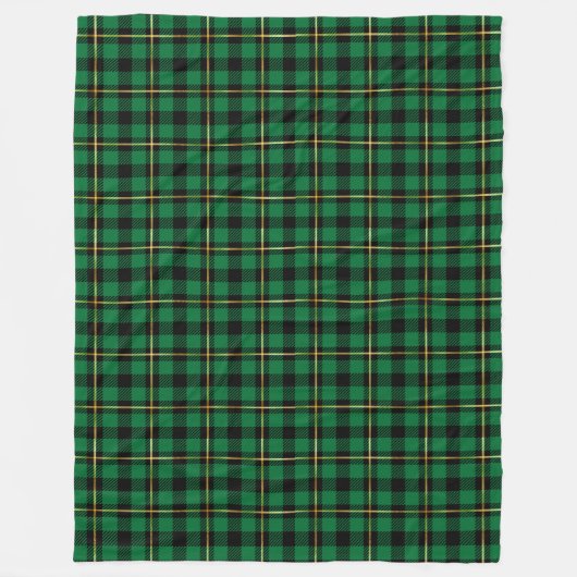 Klassieke Kerst Groen Goud Tartan Plaid Fleece Deken (Voorkant)
