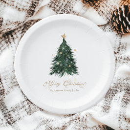 Klassieke Kerst Groen Papieren Bordje