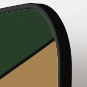 Klassieke Kerst groene en gouden strepen Pickleball Paddle (Links Detail)