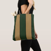 Klassieke Kerst groene en gouden strepen Tote Bag (Dichtbij)
