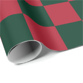 Klassieke Kerst Groene en Rode Checkerboard Cadeaupapier (Rol Hoek)