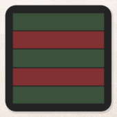 Klassieke Kerst groene en rode strepen Kartonnen Onderzetters (Voorkant)