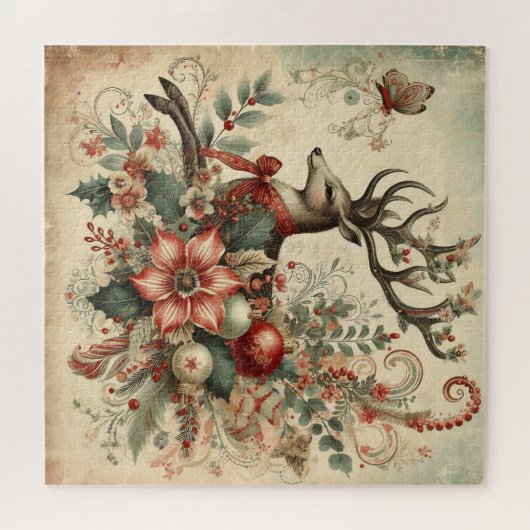 Klassieke Kerst Herten Jigsaw Puzzel (Horizontaal)