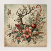 Klassieke Kerst Herten Jigsaw Puzzel (Verticaal)