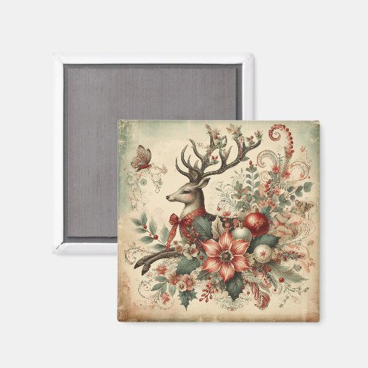 Klassieke Kerst Herten Magnet (Voorkant / Achterkant)