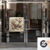 Klassieke Kerst Herten Window Cling Raamsticker (Kantoordeur)