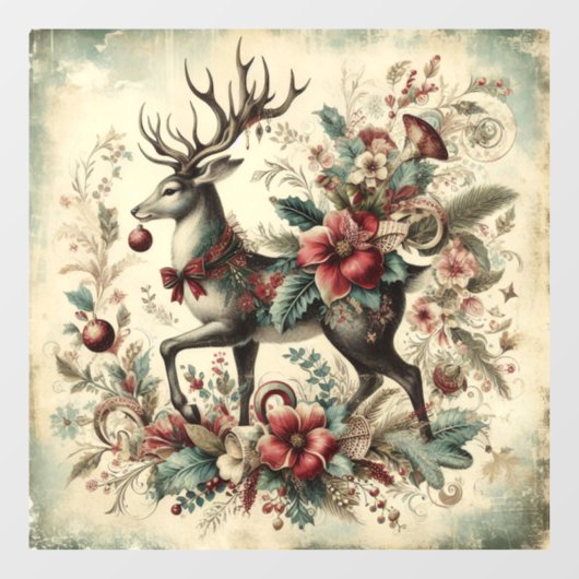 Klassieke Kerst Herten Window Cling Raamsticker (Vel)
