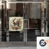Klassieke Kerst Herten Window Cling Raamsticker (Kantoordeur)