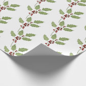 Klassieke kerst Holly met bessen Cadeaupapier (Hoek)