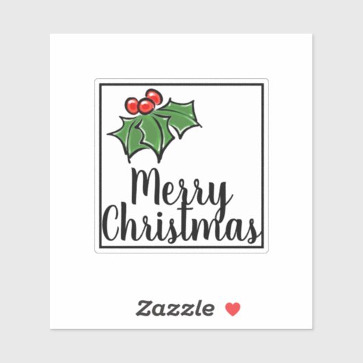 Klassieke kerst holly moderne minimalist sticker (Vel)