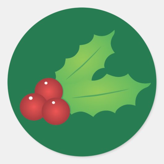 Klassieke kerst Holly Ronde Sticker (Voorkant)