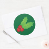 Klassieke kerst Holly Ronde Sticker (Envelop)