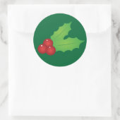 Klassieke kerst Holly Ronde Sticker (Tas)