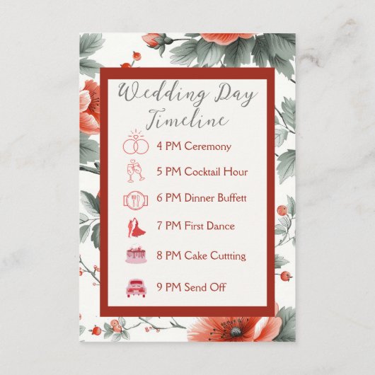 Klassieke Kerst Huwelijksdetails & Route Informatiekaartje (Achterkant)