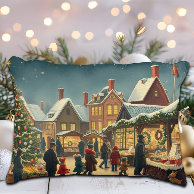Klassieke Kerst Illustratie Accent Kussen (Creator heeft geüpload)