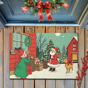 Klassieke Kerst Illustratie Deurmat