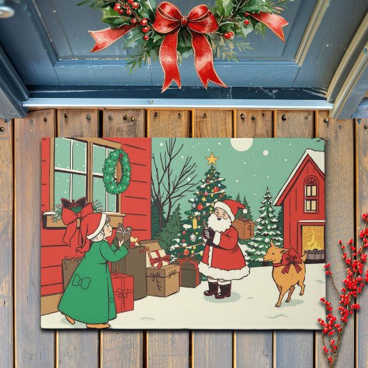 Klassieke Kerst Illustratie Deurmat