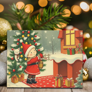 Klassieke Kerst Illustratie Feestdagenkaart