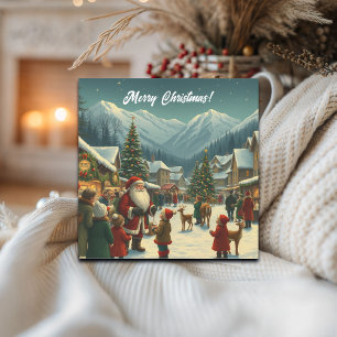 Klassieke Kerst Illustratie Feestdagenkaart