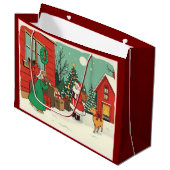 Klassieke Kerst Illustratie Groot Cadeauzakje (Voorkant Gekanteld)