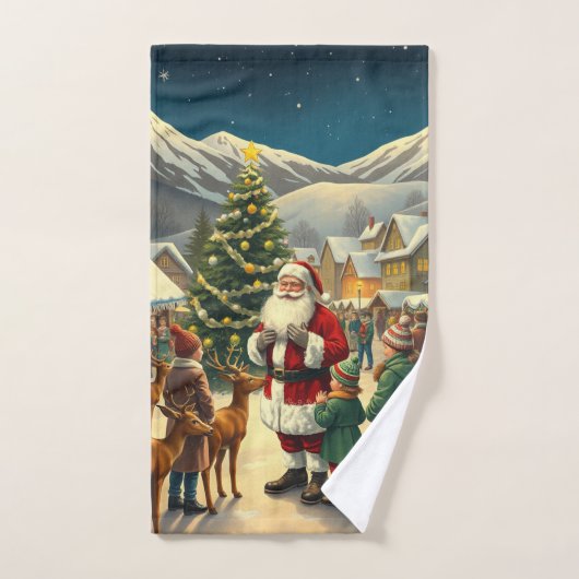 Klassieke Kerst Illustratie Handdoek (Handdoek)