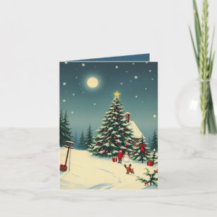 Klassieke Kerst Illustratie Kaart