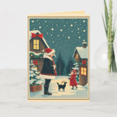 Klassieke Kerst Illustratie Kaart (Voorkant)