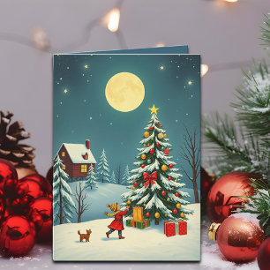 Klassieke Kerst Illustratie Kaart