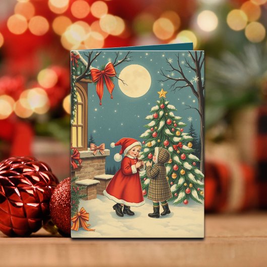 Klassieke Kerst Illustratie Kaart