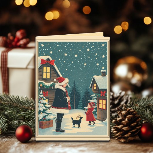 Klassieke Kerst Illustratie Kaart