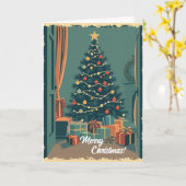 Klassieke Kerst Illustratie Kaart (Gele Bloem)