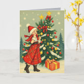 Klassieke Kerst Illustratie Kaart (Gele Bloem)