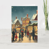 Klassieke Kerst Illustratie Kaart (Voorkant)