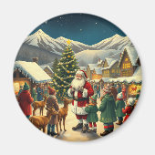 Klassieke Kerst Illustratie Magneet (Voorkant)