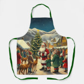 Klassieke Kerst Illustratie Schort (Voorkant)
