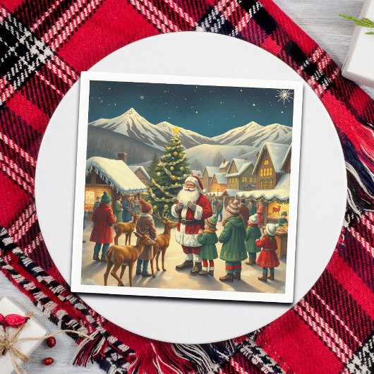 Klassieke Kerst Illustratie Servet