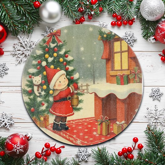 Klassieke Kerst Illustratie Snijplank