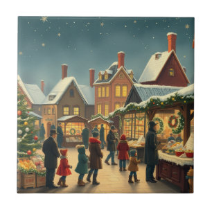 Klassieke Kerst Illustratie Tegeltje