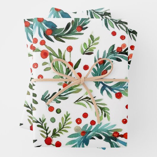 Klassieke kerst inpakpapier vel (In situ)