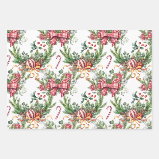 Klassieke kerst inpakpapier vel (Voorkant)