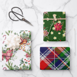 Klassieke kerst inpakpapier vel