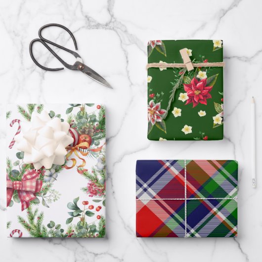 Klassieke kerst inpakpapier vel (Voorkant)