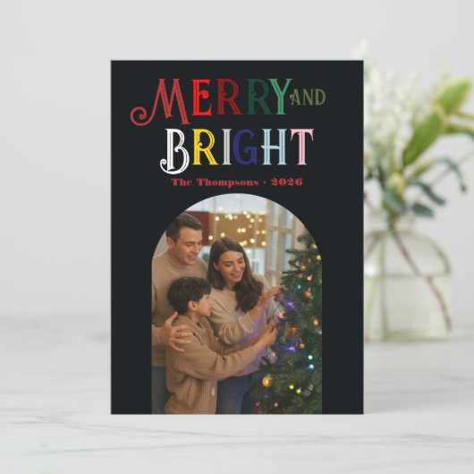 Klassieke kerst "Jaaroverzicht" foto's Kerstmis Feestdagenkaart (Staand voorkant)